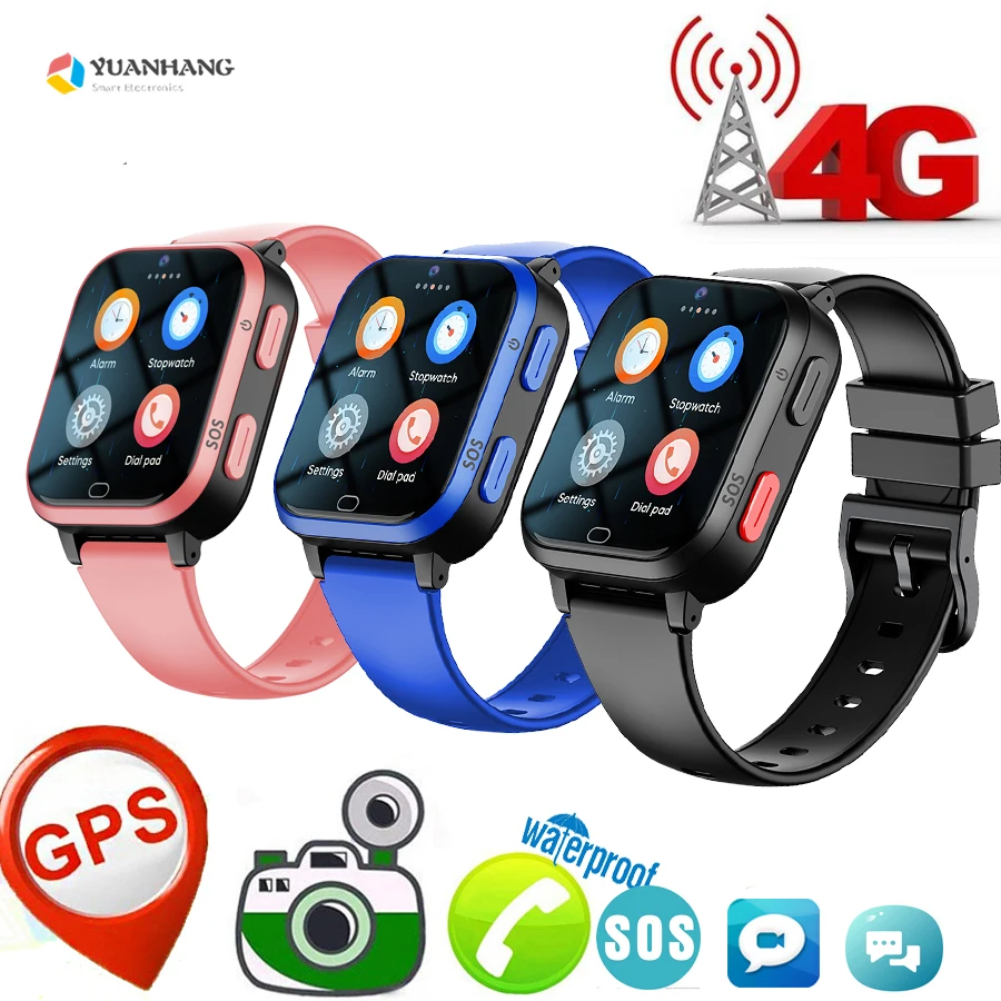 

Smart 4G GPS WI-FI Tracker Locate Kids Student Remote Camera Monitor Smartwatch Two-way Voice SOS Video Call Android Phone Watch