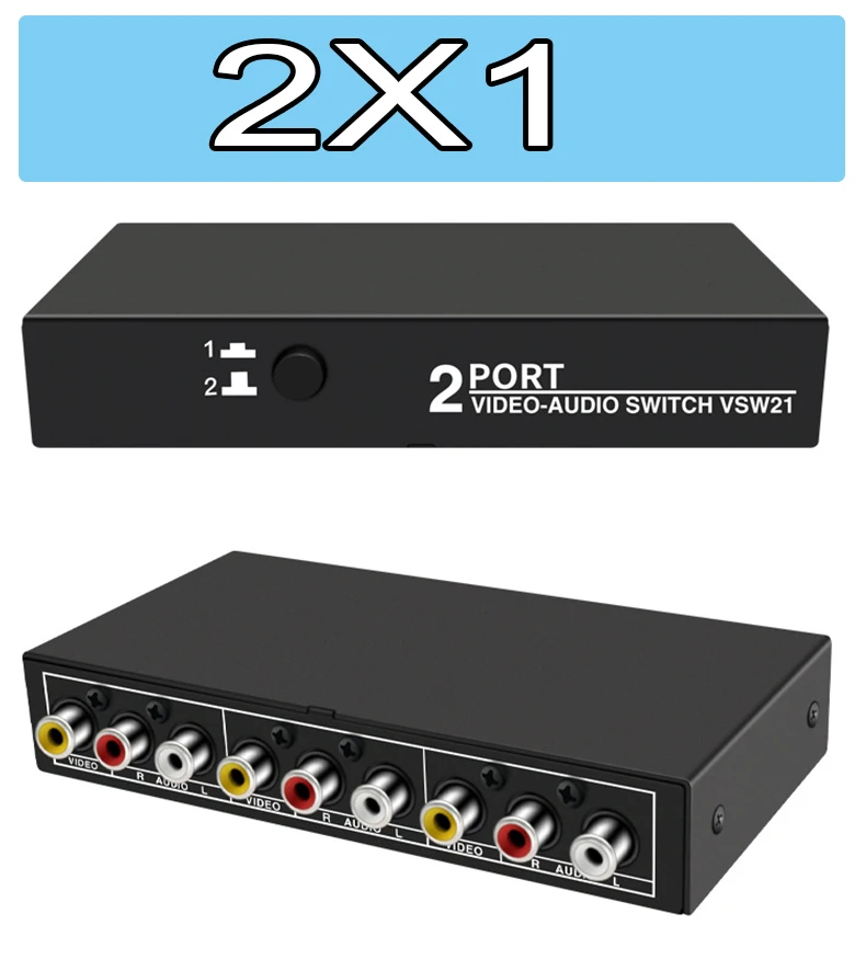 AV przełącznik wybierałkowy Box 2/4/8-portowy kompozytowy przełącznik przełącznik splitter RCA dla Wii PS2 Xbox DVD STB HDTV