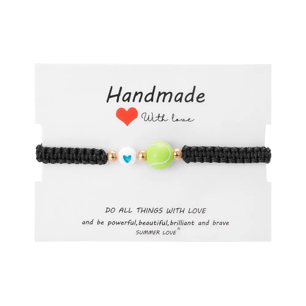 Handmade Basketball Baseball Bracelet Korean Style Volleyball Sport Style Woven Bracelet Resin Jewelry Accessories
