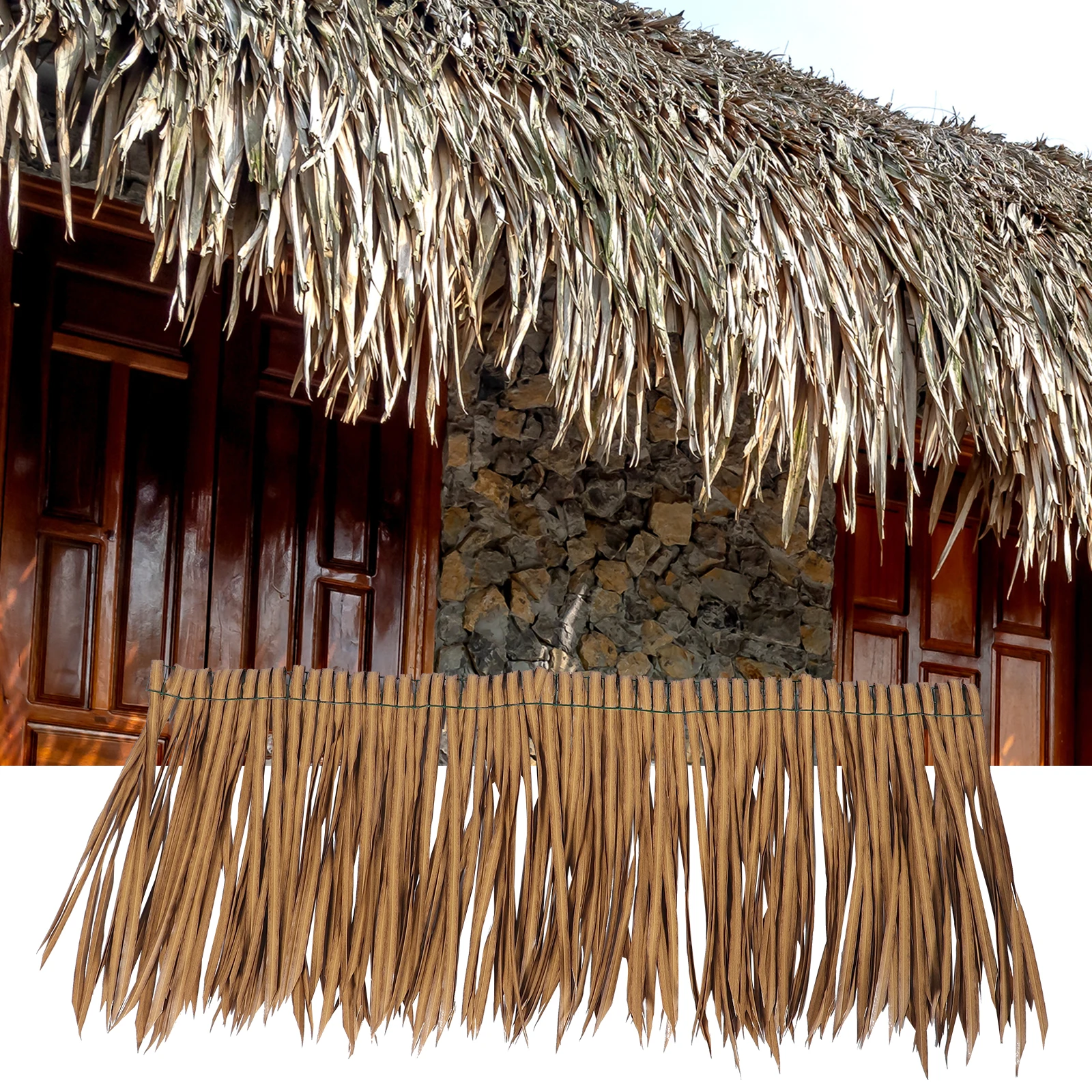 Simulasi Atap Buatan Tahan Api Dekoratif Taman Lansekap DIY Luar Ruangan Dalam Ruangan Seperti Hidup Jerami Pergola Kanopi