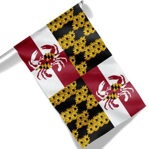 Maryland State Crab and Black-eyed Susan Flower Maryland Flag Garden Flag