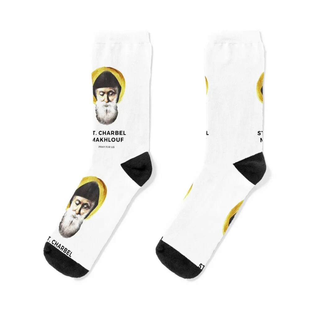 

St. Charbel Makhlouf pray for us Socks hockey loose golf new in's Socks Female Men's