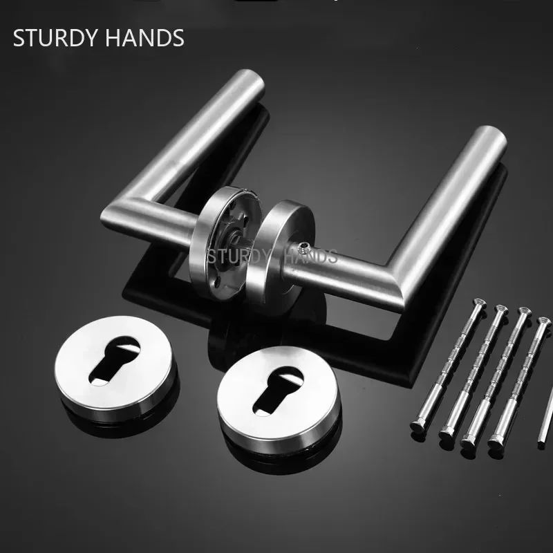 1set Stainless Steel Universal Door Knob Bedroom Split Door Lock Handle Door Handle Hardware Handles for Interior Doors