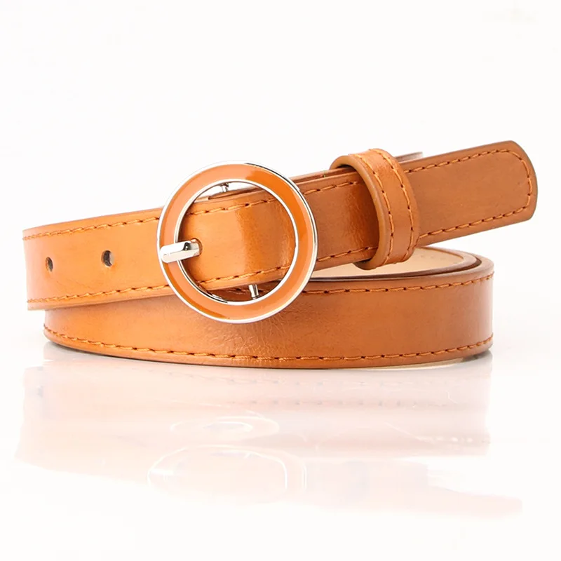 

Fashionable and Simple Matching Dress Decorative Belt New Round Buckle Women's Belt Casual Students