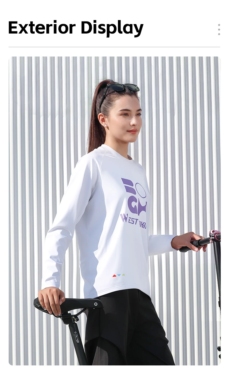 WEST BIKING Herren-Radtrikot mit langen Ärmeln, Frühling/Herbst, schnelltrocknend, Unisex-T-Shirt, lässiges Sportoberteil für Pendler, Laufen und andere Sportarten. – Detail 14