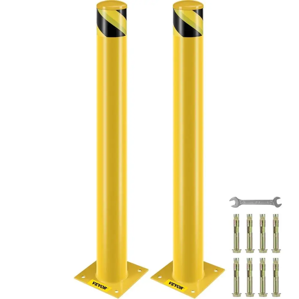 

Safety Bollard, 42 Inch Height Bollard Post, 4.5 Inch Diameter Steel Pipe Safety Bollard Post, Yellow Steel Bollard, Steel