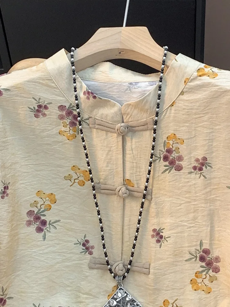 Neue Chinesische Sle Gedruckt Baumwolle Leinen irt Mantel frauen Herbst Äußere Dünne Verbesserte Tang Kostüm Lange Sve Offene Strickjacke top