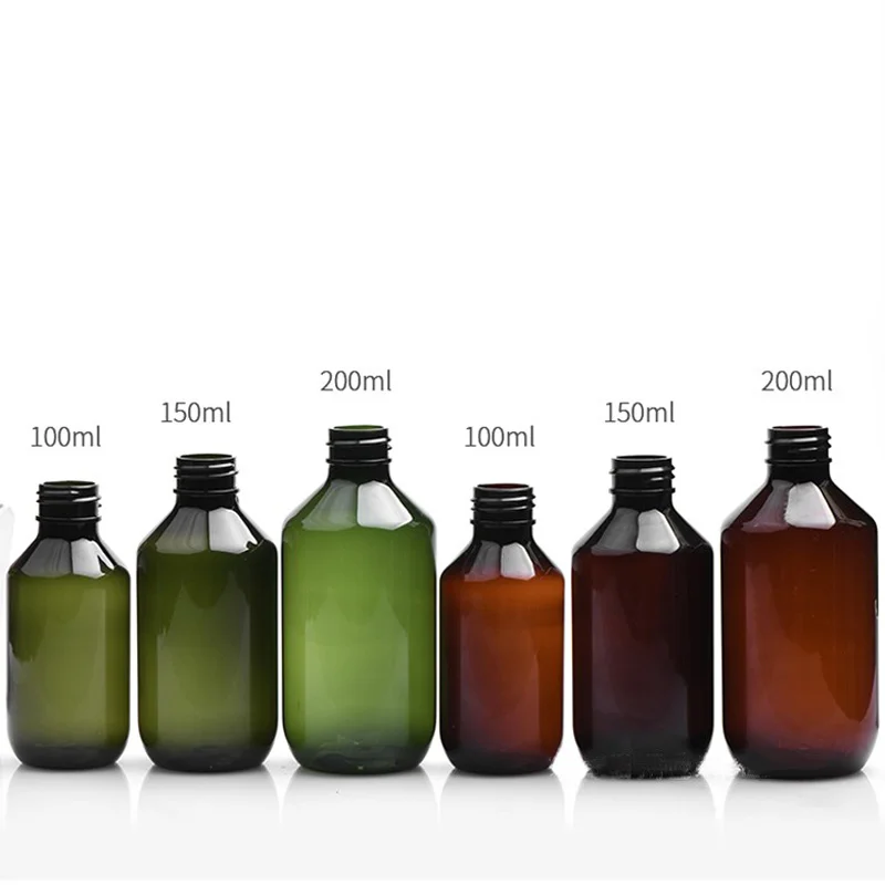 100ml 150ml 200ml 24Pcs Plastic Bottle Mist Spray Trigger Personal Care Container With Sprayer Green Brown Boston Bottles