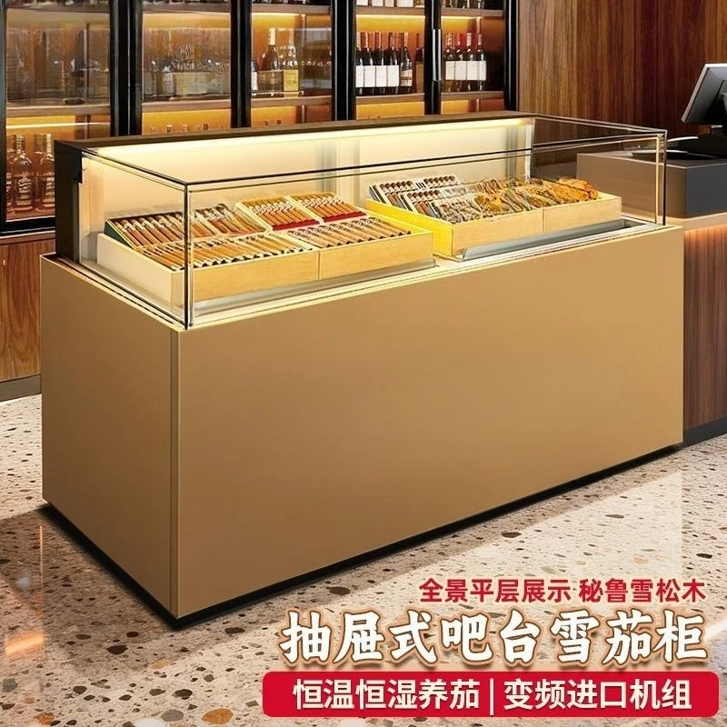Cigar display cabinet Cigarette hotel special constant temperature and humidity bar counter type ammonia alcohol