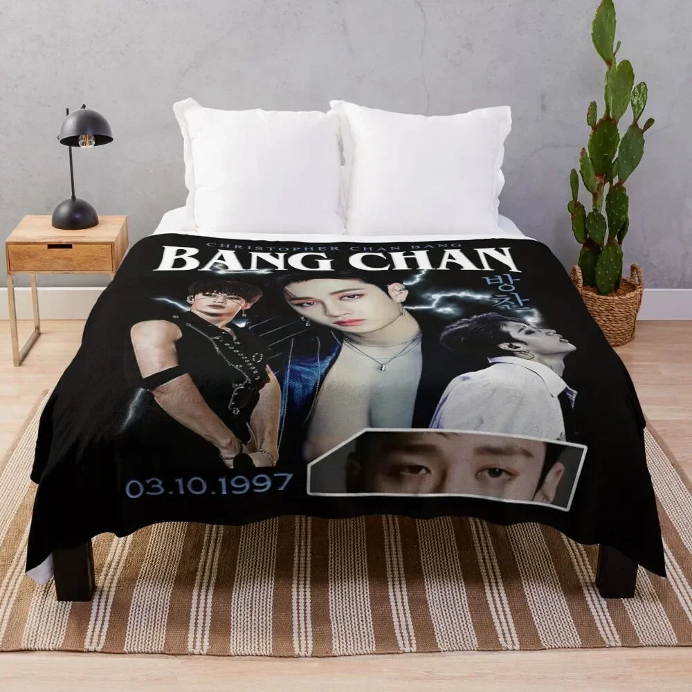 Bang Chan Shirt Vintage 90 Retro T Shirt Tee Throw Blanket warm winter bed plaid Blankets