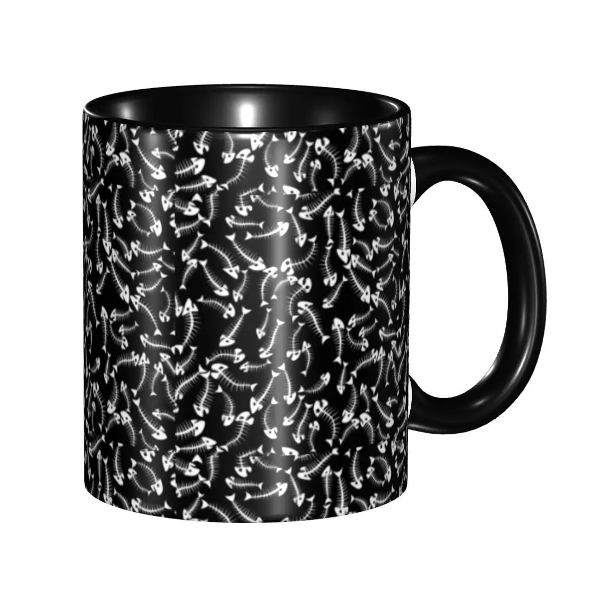 

DIY Hunter Fish Ceramic Mugs Personalized Fishbone Coffee Cup Creative Present