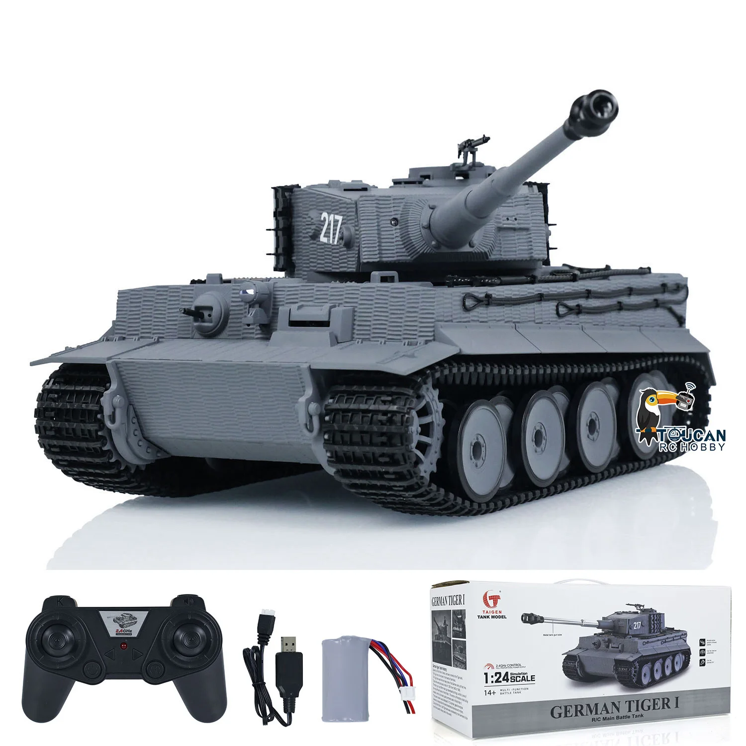 

Taigen 1/24 RC Battle Tank Tiger I Gifts Radio Control Military Tanks Infrared Combat Cars Vehicle Plastic RC Panzer RC Toys