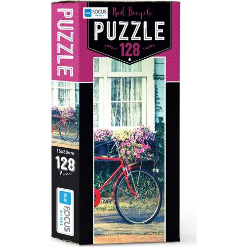 Blue Focus 128 Piece Jigsaw Puzzle Red Bicycle