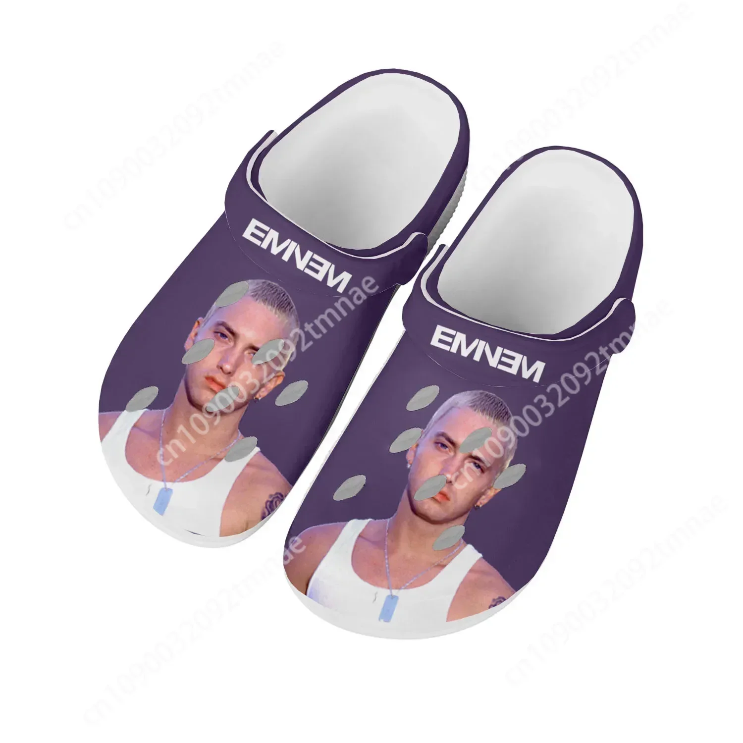 Eminem Hip Hop Rapper Music Popular Home Clogs Custom Water Shoes Mens Womens Teenager Shoes Clog Breathable Beach Hole Slippers