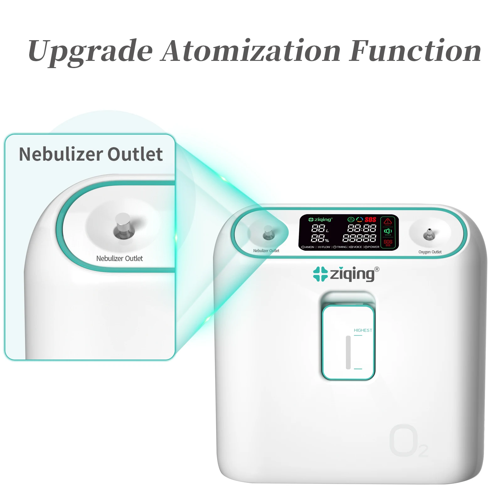 Ziqing 1-8L Adjustable Oxygen Machine 96% 2 in 1 High Concentration Home Care Oxygen Generator Nebulizer 220V/110V