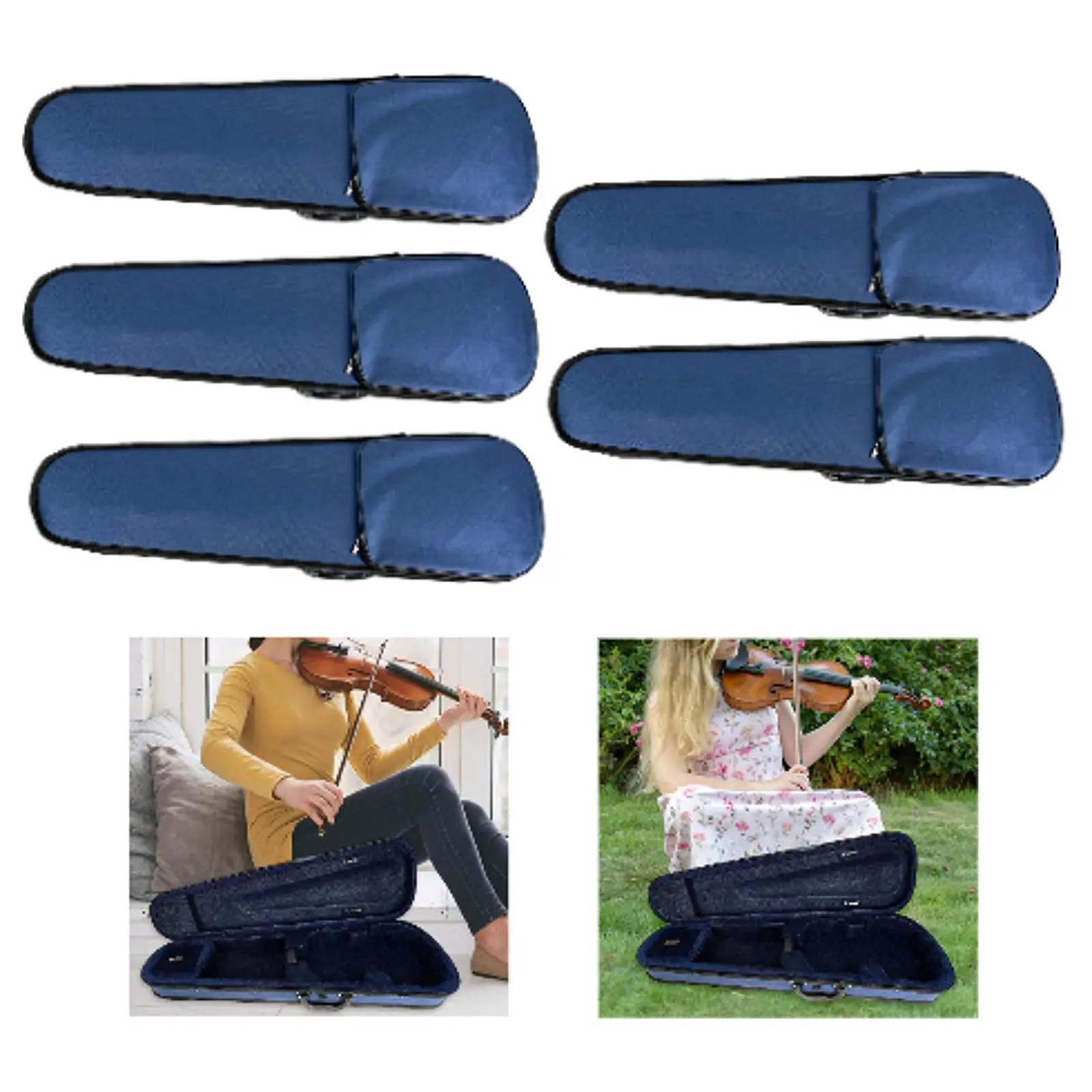 حقيبة ظهر صلبة للكمان، مقاومة للصدمات من أكسفورد مقاومة للماء مع أشرطة قابلة للتعديل بمقبض حمل، منظم تخزين لمحبي اللاعبين