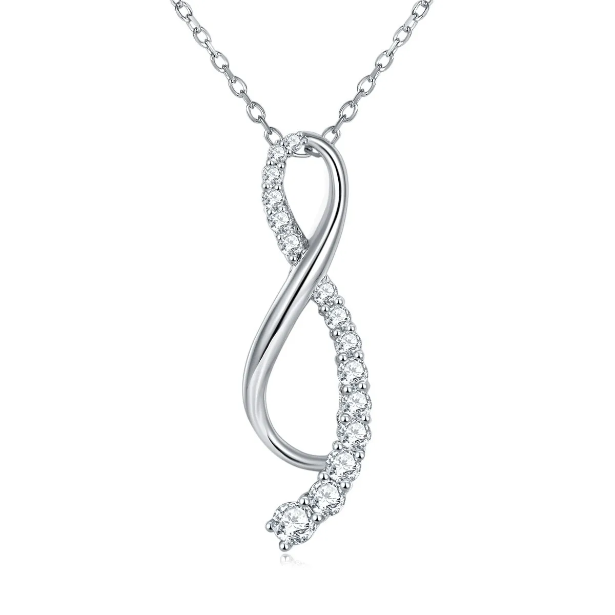 P3-0087 Lefei Fashion Trend Luxury Classic Moissanite 0.52 Diamondset Design Number 8 Necklace For Women 925 Silver Jewelry Gift