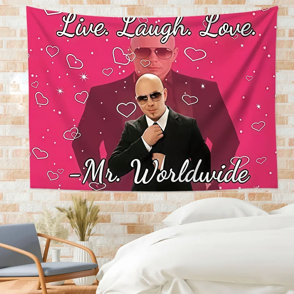 Funny Singer Pitbull Mr. Worldwide Meme Flag Garage Decoration for Bedroom Advertising Wall Art Flaga Outdoor Decorations Flags