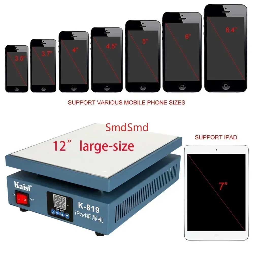 K-819 LCD Screen Heating Platform Size 28*20cm Heating Station for Touch Screen Preheat Separator Machine Repair Tools