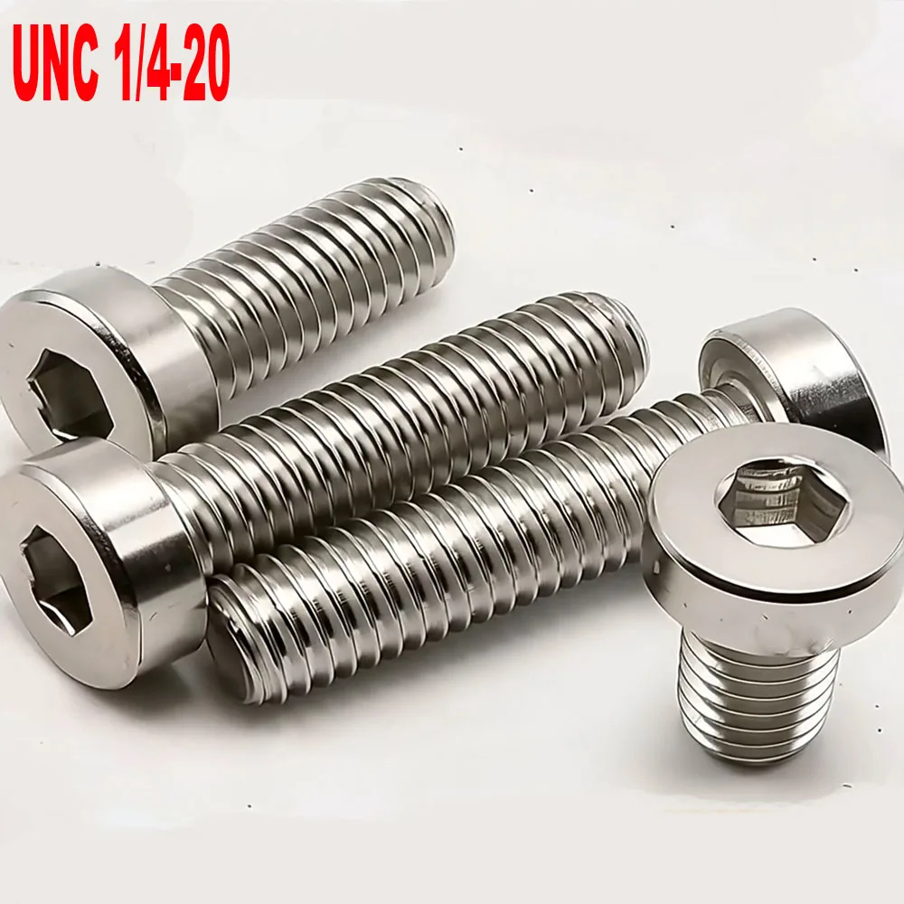 UNC 1/4-20 SUS304 Stainless Steel DIN7984 Thin Low Head Hex Socket Allen Cap Screws Short Hexagon Bolts
