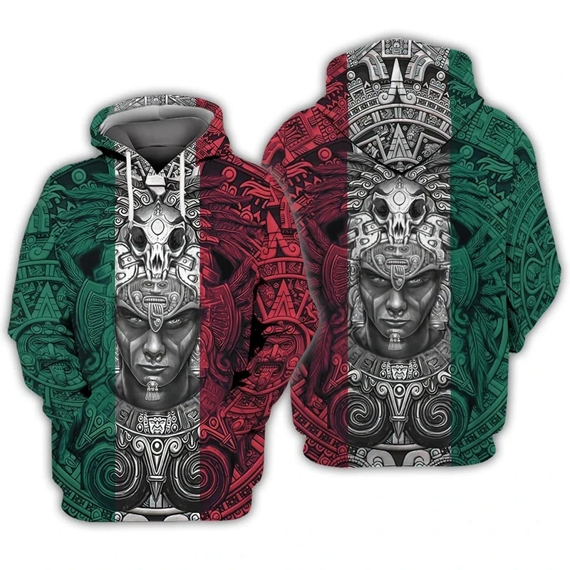 Tops Mexican Flag Hoodies Men 3D Print Oversized Mexico Pullover Sweatshirts Streetwear Fashion Autumn Winter Male Clothing