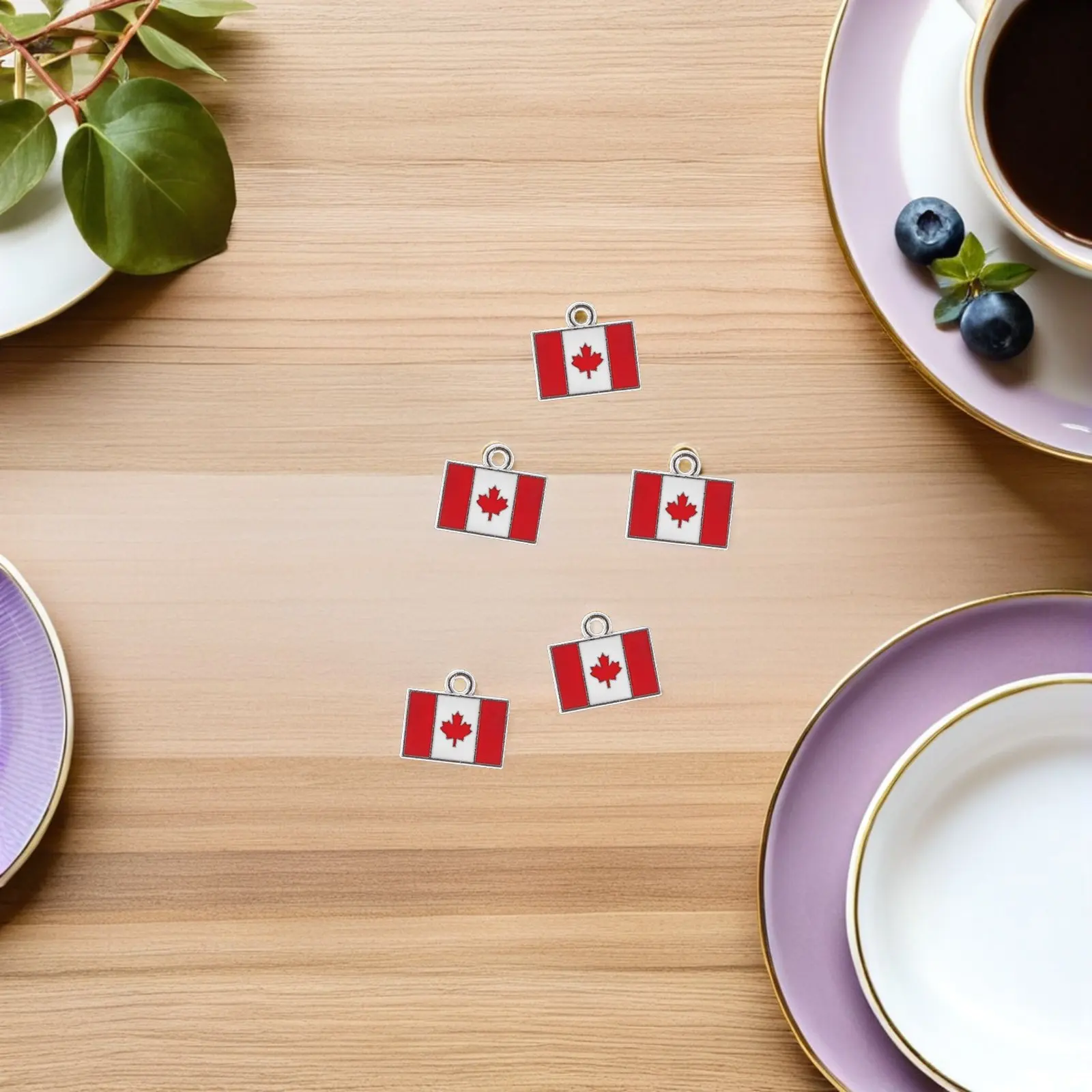 

20Pcs Canada Flag Charms Drip Oil Flag Pendant Jewelry Making Findings for Bracelet Necklace Earring Craft Patriotic Canadian