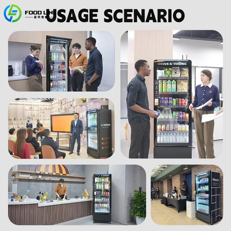Customized Smart AI Camera Refrigerator Visual Vending Machine Cold Snack Drink Automatic Vending Fridge