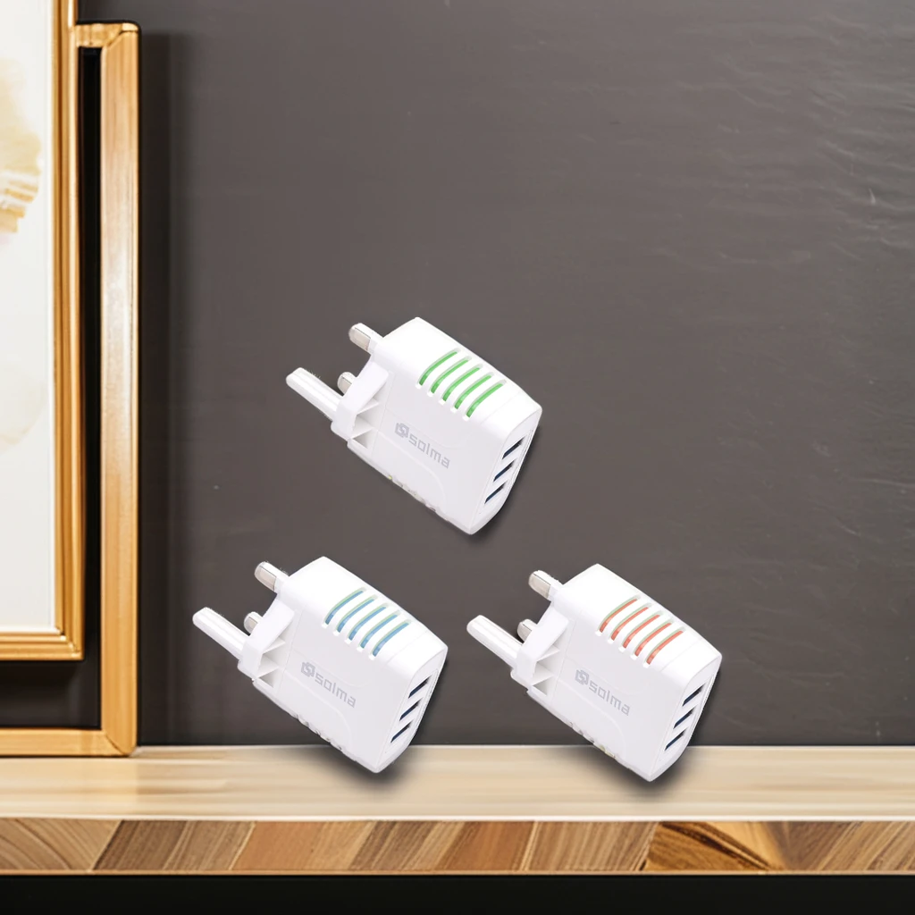 3-Port USB الجدار مهايئ شاحن لون الحلوى للهاتف المحمول شاحن السفر شحن مؤشر السفر 3USB ميناء متعدد الذكاء #2