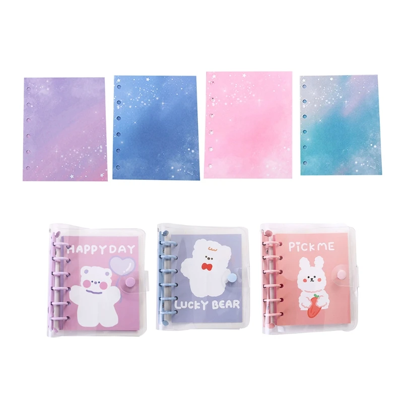 Clear Binder Cover 6-ring A7 Sổ tay rời Bìa thay thế Giấy tờ Refill