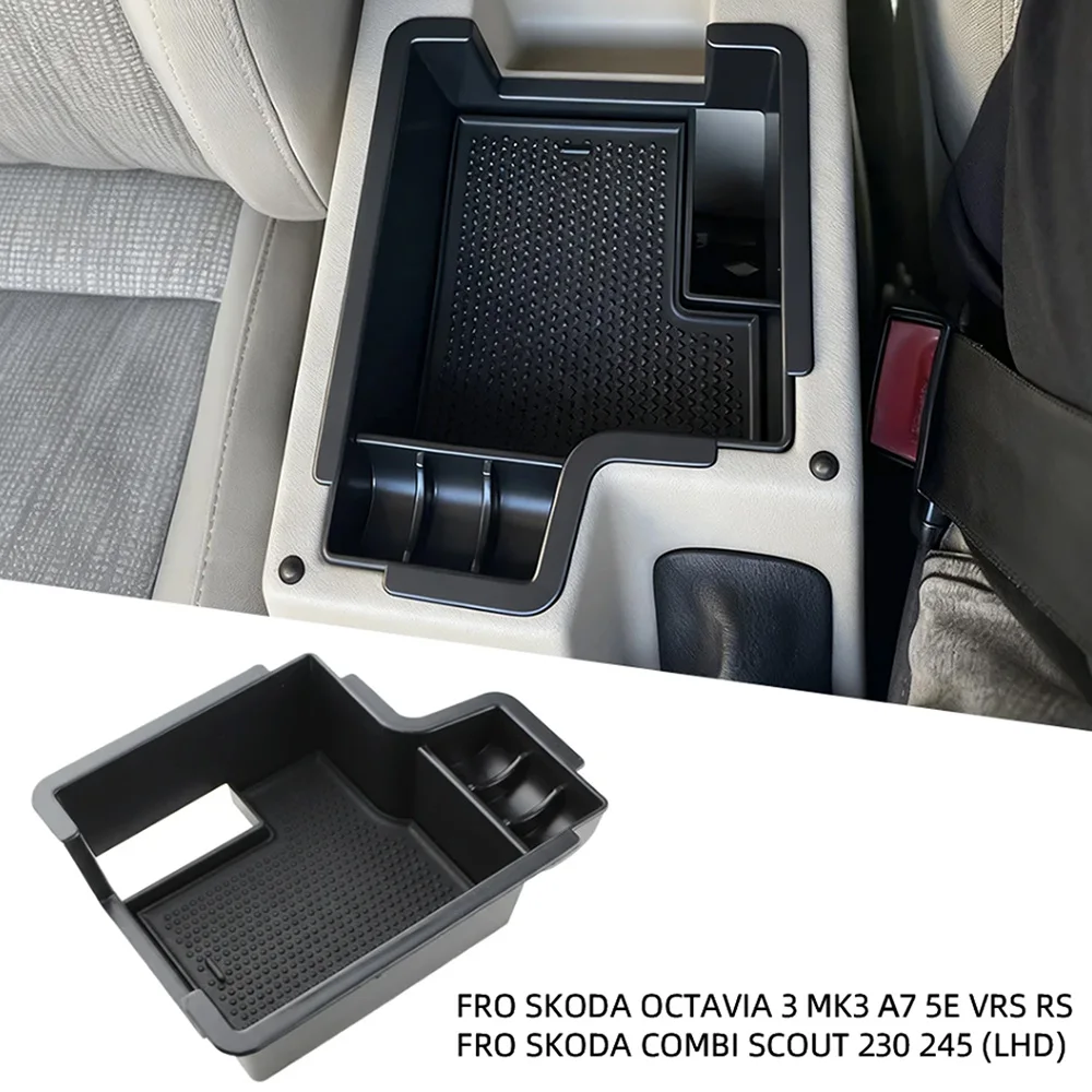 Pour Skoda Octavia III 3 MK3 A7 5E NL3 NR3 VRS RS 2013-2017 Combi Scout 230 245 LHD Accessoires Boîte de rangement pour accoudoir central de voiture