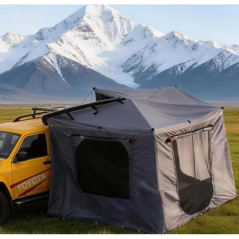 360° Fan-Shaped Car Awning Tent Waterproof 3000mm 4-Season Sun Shade Shelter for SUV Camping