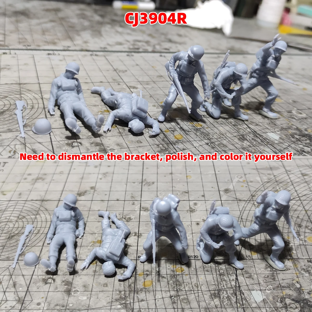 1/35 1/48 1/72 Maßstab Modellbausatz 3D Harz Miniatur-Soldatenfiguren US-Sturmtruppen Deutsche Verteidiger Unbemalt Unmontiert Diorama – Detail 1