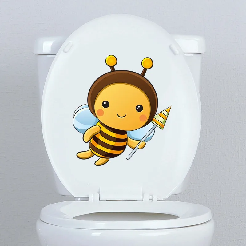 Tri koshki RC076 Cartoon Cute Little Flying Bee Child Wall Sticker Waterproof Decal Home Decoration Kids Room Door Toile Kitchen