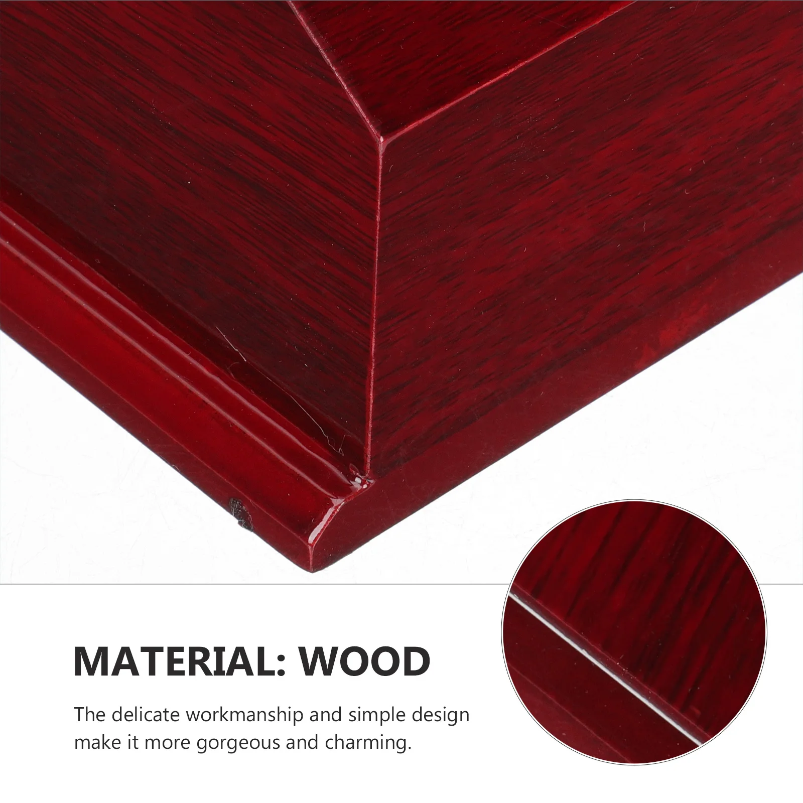 

Wooden Ring Box For Championship Rings Dark Red Dustproof Storage Display Case Holder Jewelry Presentation Gift Box