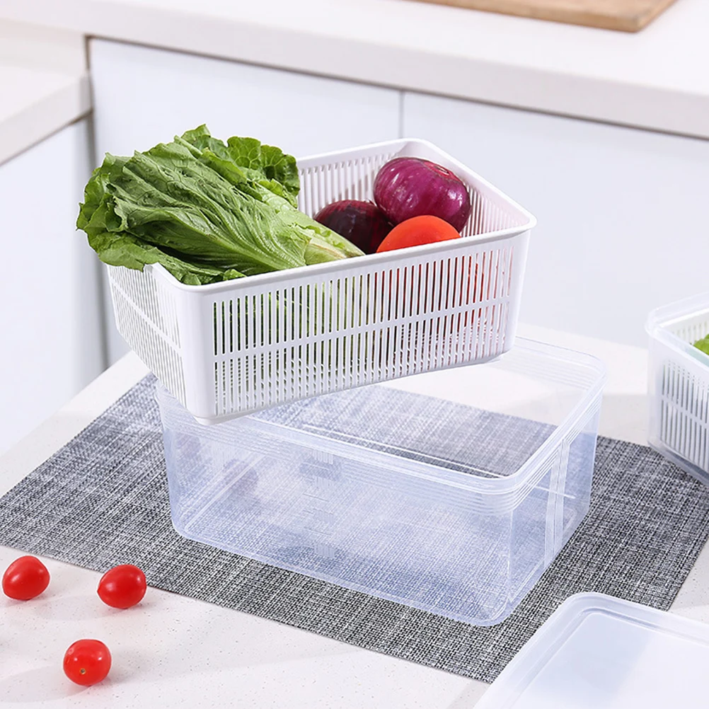 

3L White Premium Refrigerator Sealed Box Transparent Design Food Storage Container Reusable Easy Clean Fruit Vegetable