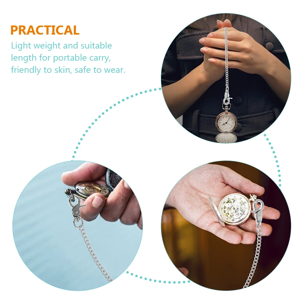 

2 Pcs Korean Version Metal Waist Chain Miss Trousers Stainless Steel Pocket Jean Pants