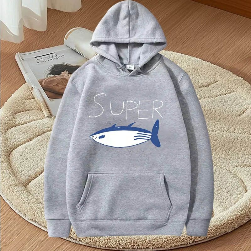 Kpop Korean Jin Super Tuna Fish Kawaii graphic hoodie men ’s women vintage Long sleeve streetwear print oversized  hoodie unisex