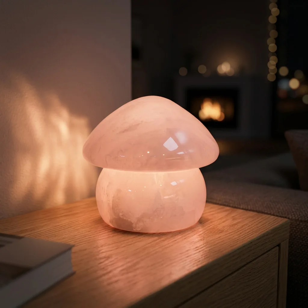 USB Rechargeable Natural Jade Mushroom Table Lamp Bedside Atmosphere Pat Sensor Lamp Living Room Bedroom Decorative Light
