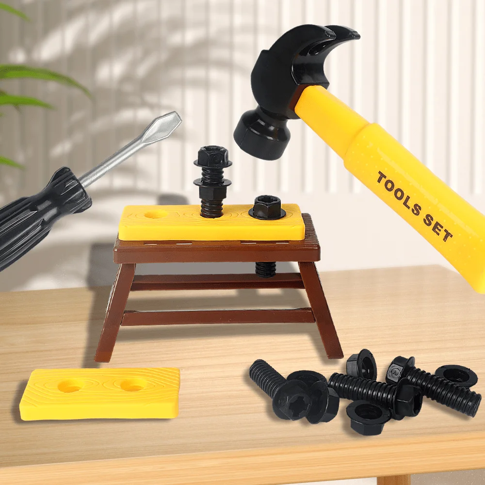 Conjunto de ferramentas infantis ferramenta de reparo de simulação chave de fenda parafuso aperto jogar casa brinquedo menino, presente de natal e halloween,
