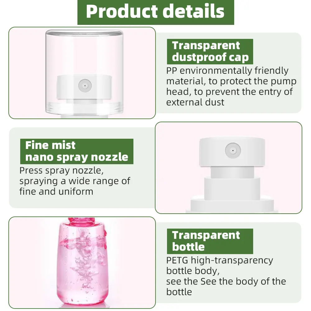 Flacone Spray da 30/60/100ml flacone diviso flaconi da viaggio riutilizzabili con coperchi per contenitori cosmetici per imballaggio di liquidi alcolici