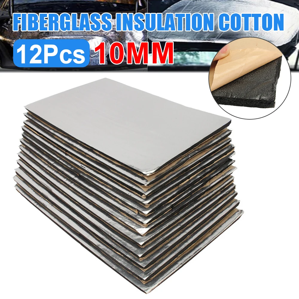 

12PCS Glass Fiber Material Sound Insulation Cotton Is Used For Use Within Vehicle Interior And Exterior Deadening Insulation