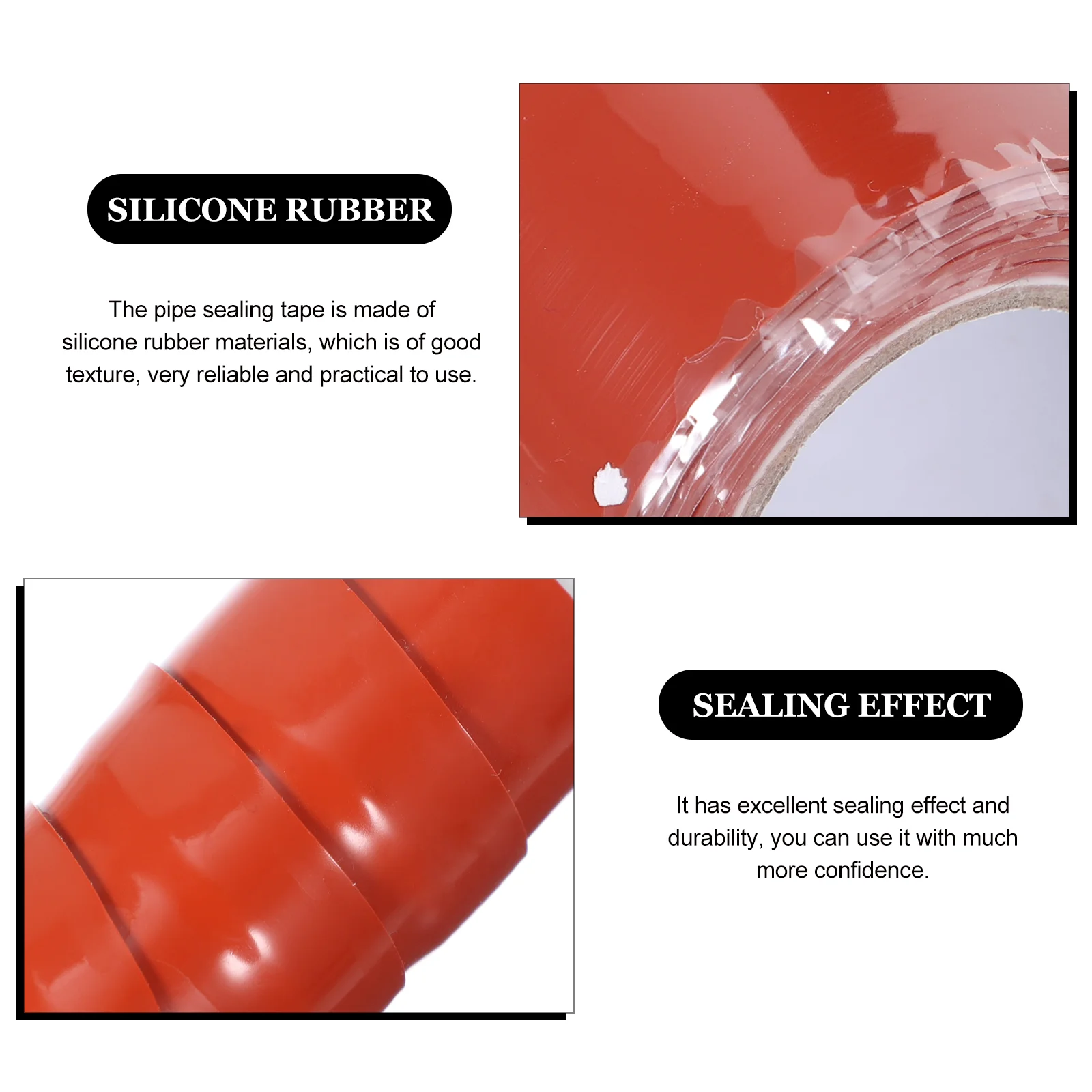 Waterproof Repair Tape Red Rubberized Pipe for Leaks Practical Sealing Silicone Duct