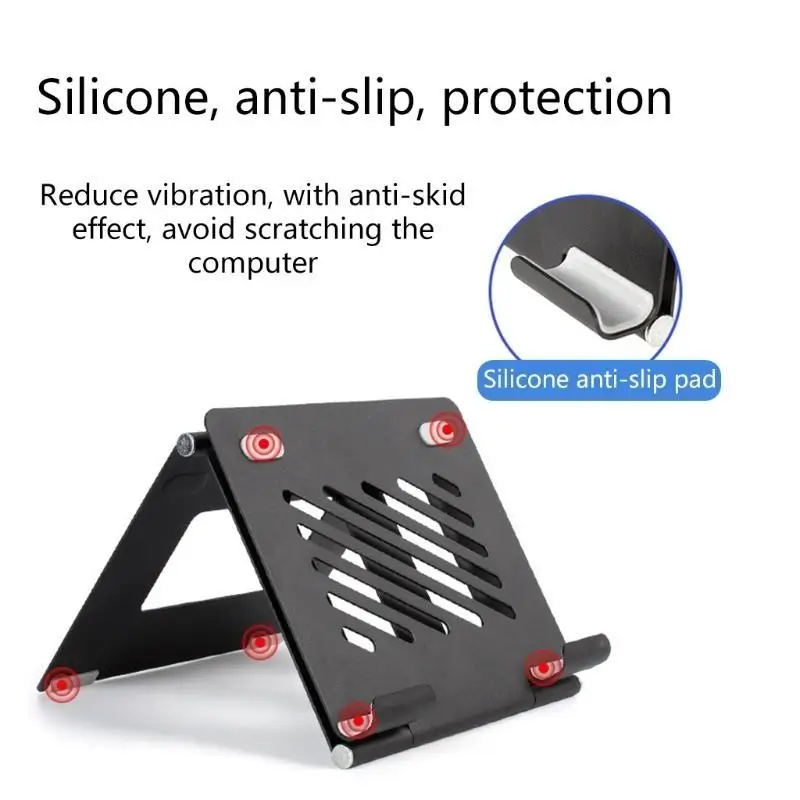 652F Foldable Laptop Cooling Riser Adjustable Folding Tablet Notebook Holder Bracket Cooler Rack Universal
