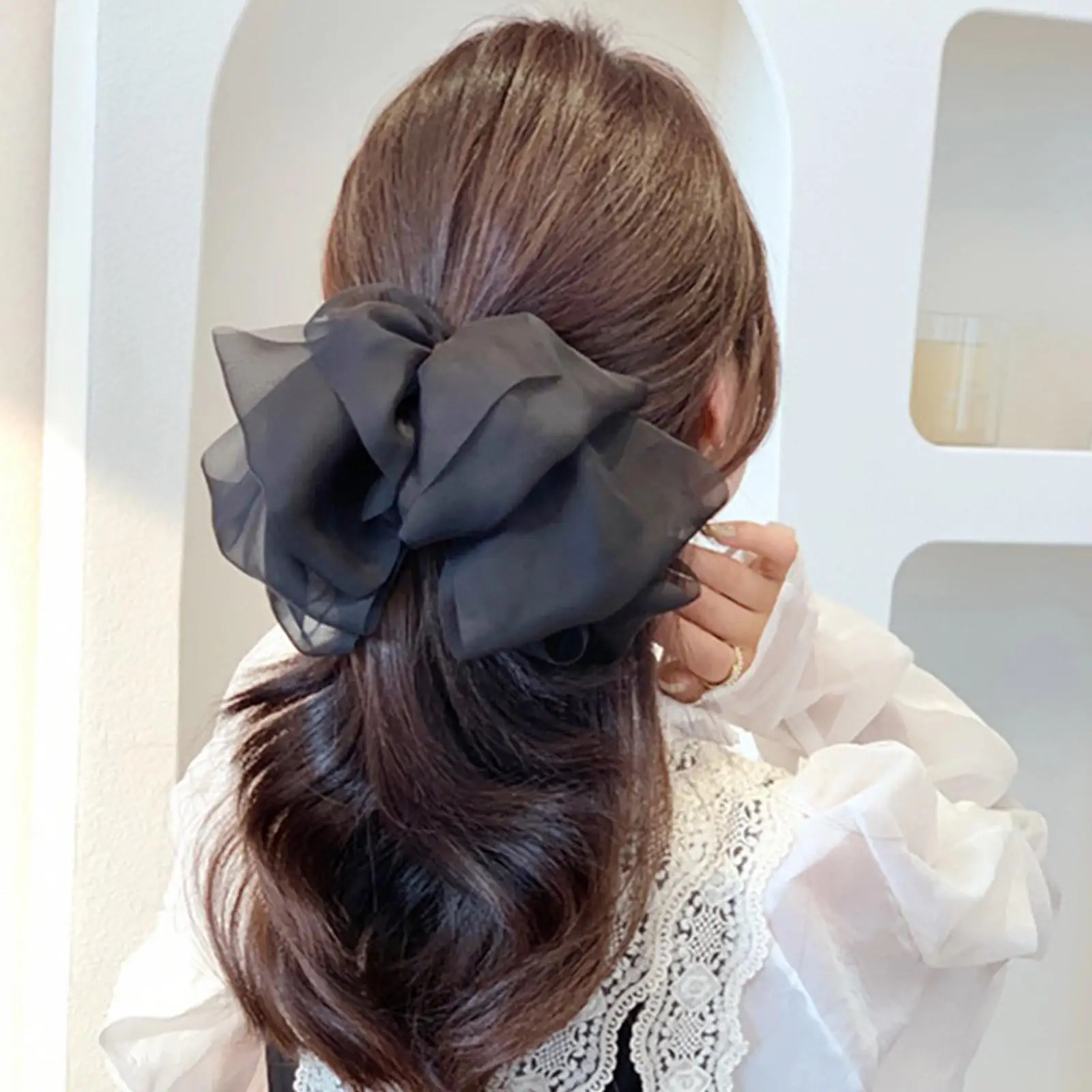 New Girl Big Bow Hair Clips Barrettes Bow Knotted Long Ribbon Chiffon Hairpin For Women Girls Hair Accessories Hairband