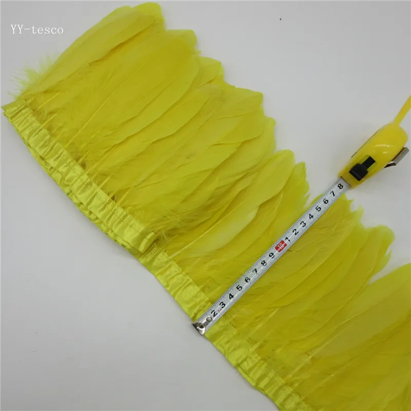 Goose Feather Trims 1 Yards/Lot Dyed Geese Feather Ribbons/15-20cm Fringes Goose Feather Cloth Belt DIY decorative 20 Color