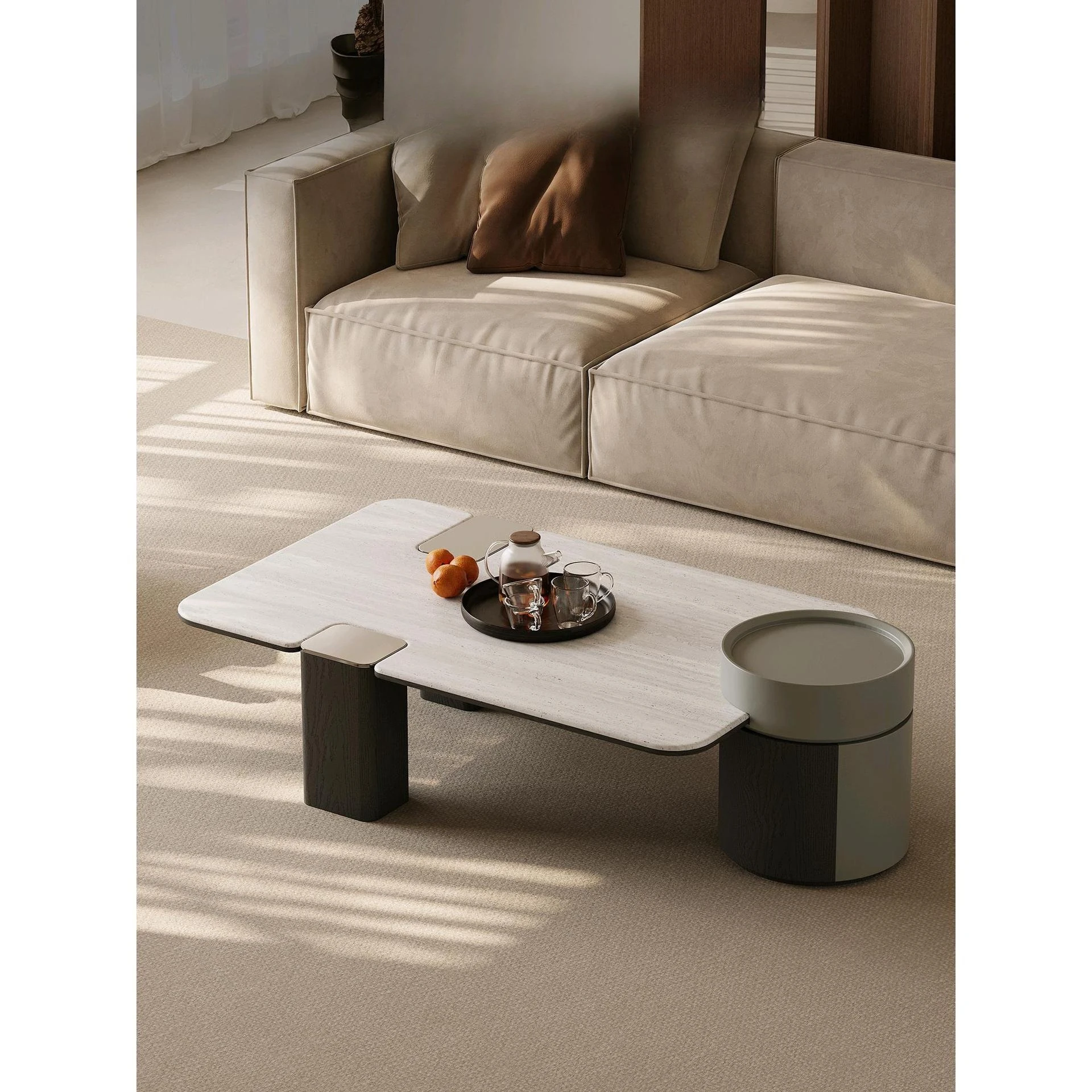 

Italian minimalist coffee table, modern simple living room household small apartment