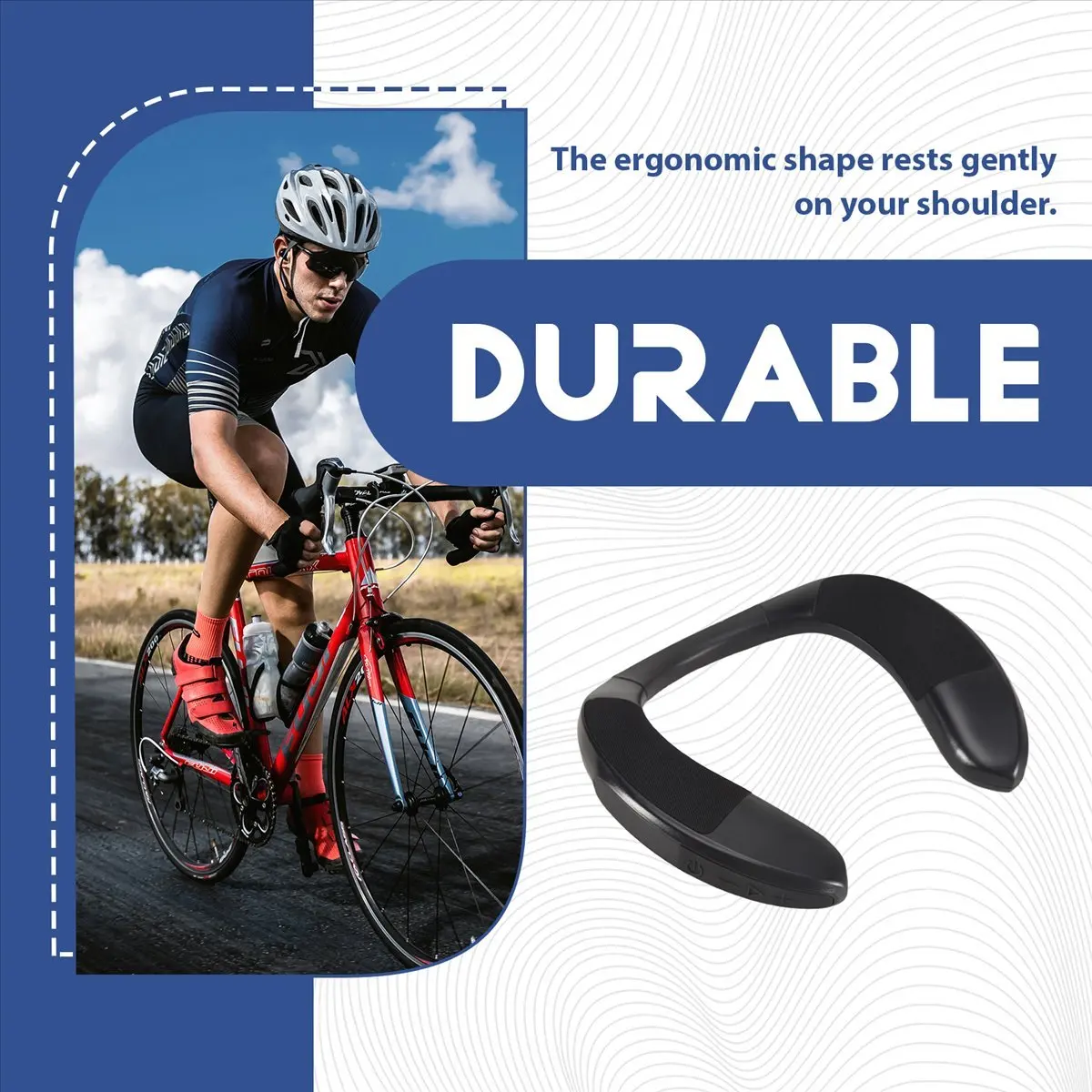 

MYdaY- Wireless Bluetooth Neck Speaker Portable Wearable Surround with Microphone Bass HIFI Neckband Speaker for Outdoors Home