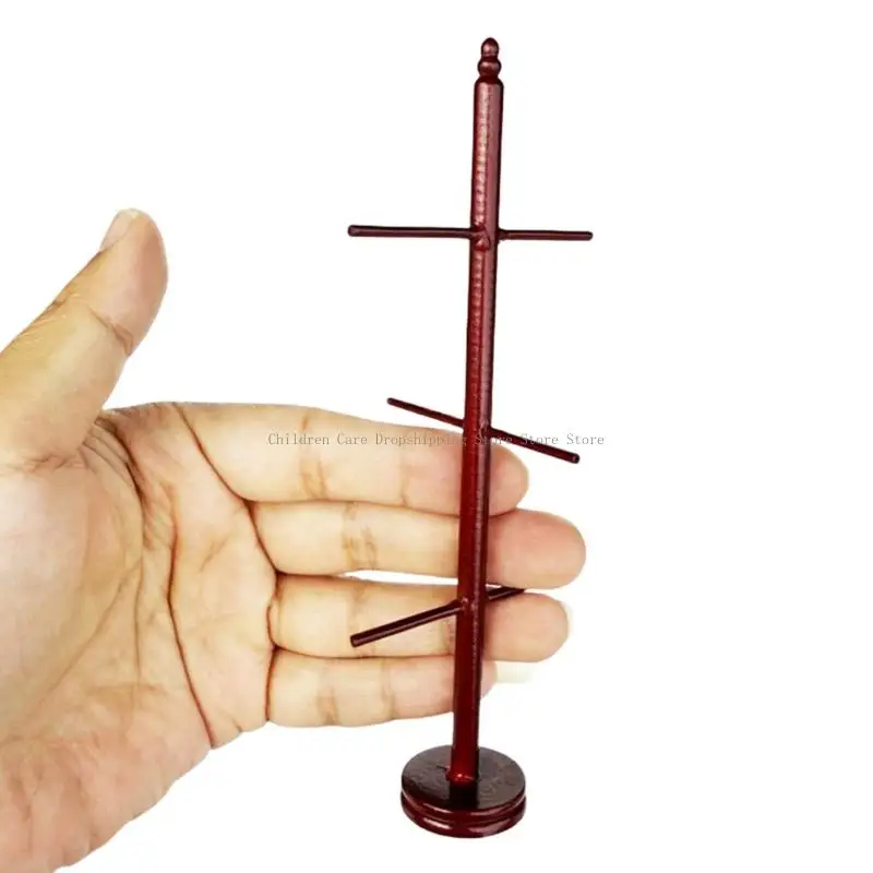 골동품 인형 집 옷걸이 주최자 소형 가구 코트 랙 입상 1/12 소형 거실 설정 소품