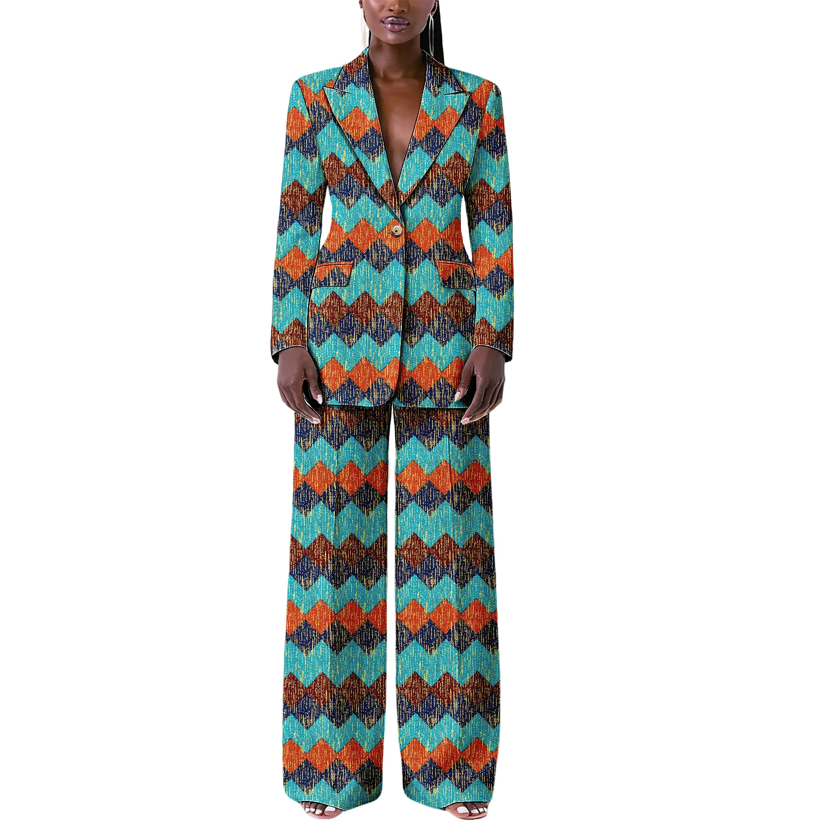 

Африканский костюм для женщин, куртки и брюки с принтом Dashiki Kente, комплект из 2 предметов, модная элегантная одежда для вечеринок и работы