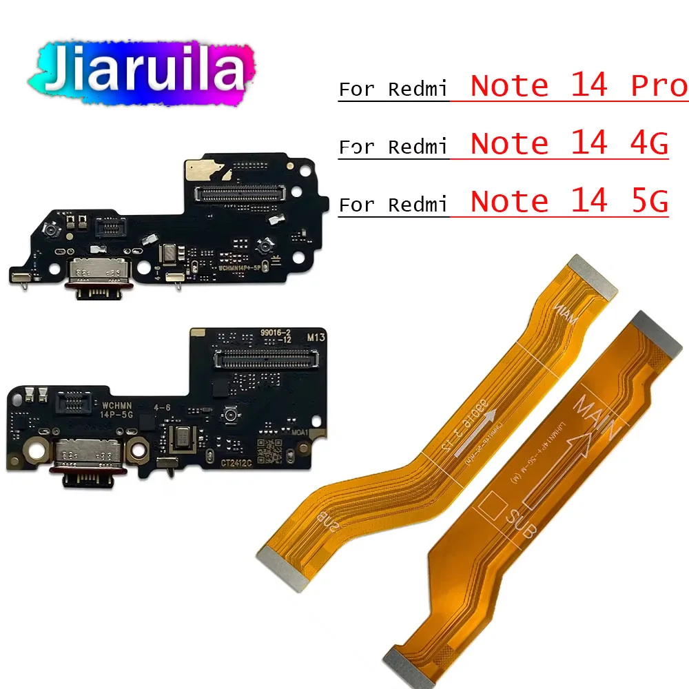 10pcs Charging Dock Flex Cable For Xiaomi Redmi Note 14 Pro 5G Note 14 5G 4G USB Charger Connector Port